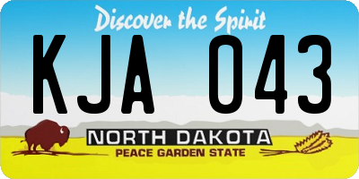 ND license plate KJA043