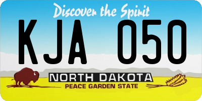 ND license plate KJA050