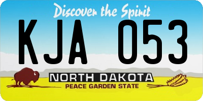 ND license plate KJA053