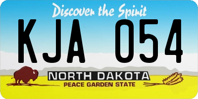ND license plate KJA054
