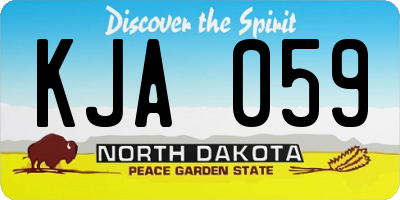 ND license plate KJA059