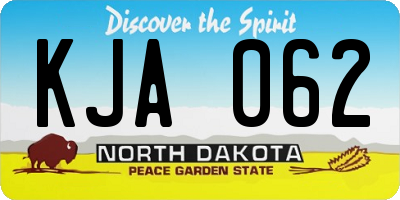 ND license plate KJA062
