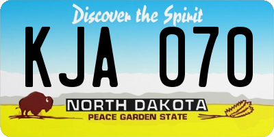 ND license plate KJA070