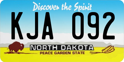 ND license plate KJA092