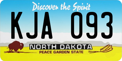 ND license plate KJA093
