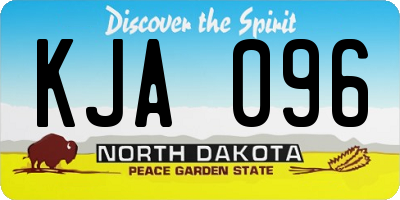 ND license plate KJA096