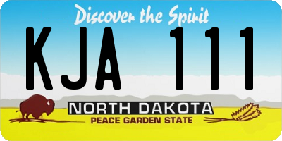 ND license plate KJA111
