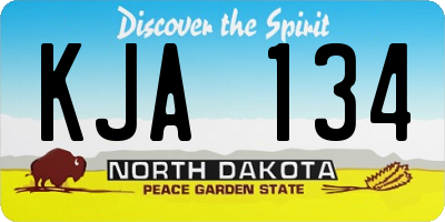 ND license plate KJA134
