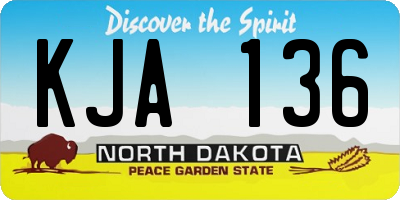 ND license plate KJA136