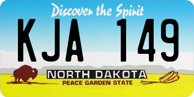 ND license plate KJA149