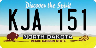 ND license plate KJA151