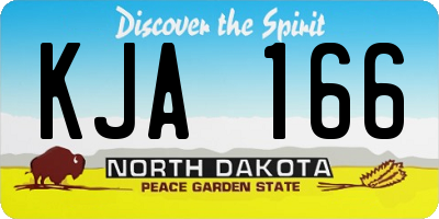 ND license plate KJA166