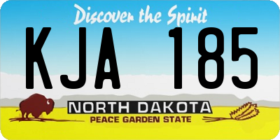 ND license plate KJA185