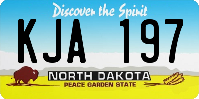ND license plate KJA197
