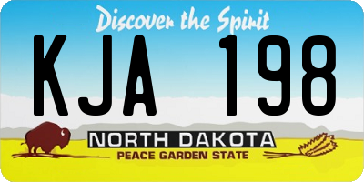 ND license plate KJA198