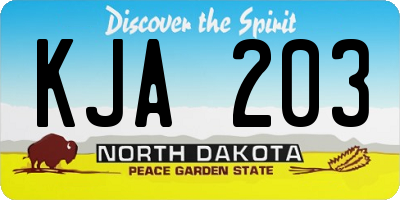 ND license plate KJA203
