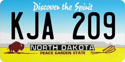 ND license plate KJA209