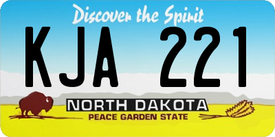 ND license plate KJA221