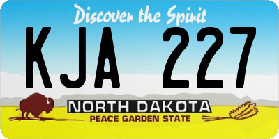 ND license plate KJA227