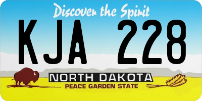 ND license plate KJA228