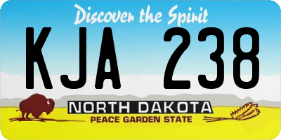ND license plate KJA238