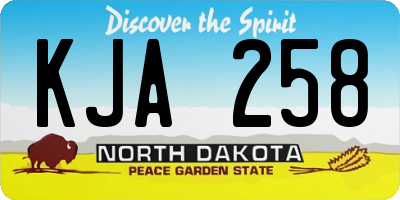 ND license plate KJA258