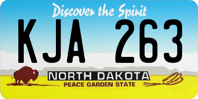 ND license plate KJA263