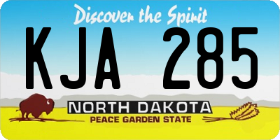 ND license plate KJA285