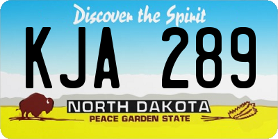 ND license plate KJA289