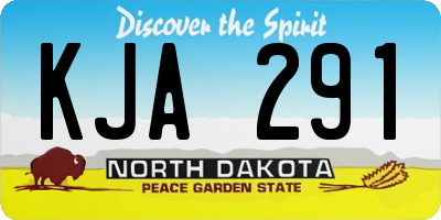 ND license plate KJA291