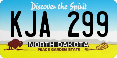 ND license plate KJA299