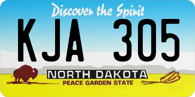 ND license plate KJA305