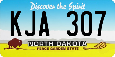 ND license plate KJA307