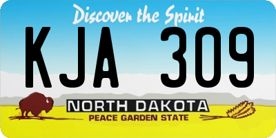 ND license plate KJA309