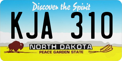 ND license plate KJA310