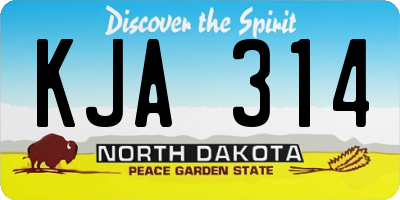 ND license plate KJA314