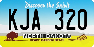 ND license plate KJA320