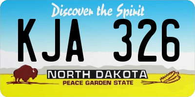 ND license plate KJA326
