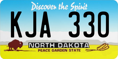 ND license plate KJA330