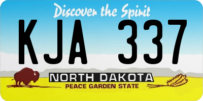 ND license plate KJA337