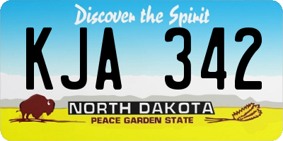 ND license plate KJA342