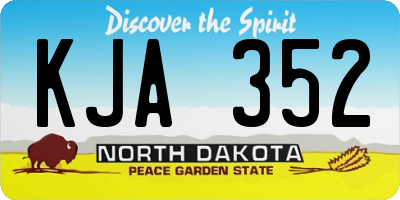 ND license plate KJA352