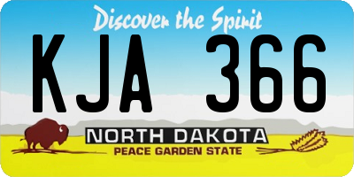 ND license plate KJA366