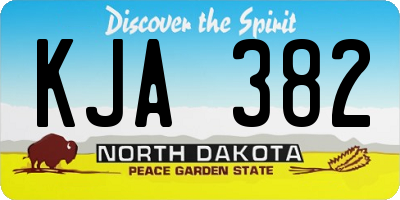 ND license plate KJA382