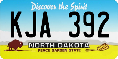 ND license plate KJA392