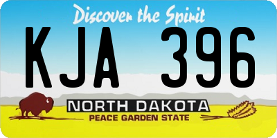 ND license plate KJA396