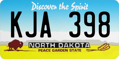 ND license plate KJA398