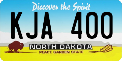 ND license plate KJA400