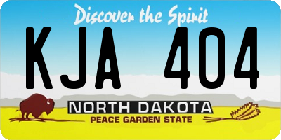 ND license plate KJA404