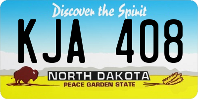 ND license plate KJA408